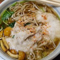 Tororo nameko soba with shichimi spice at Ebisu Soba in Takayama