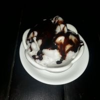 Vegan coconut ice-cream with choc sauce at Taboon in Koh Phangan