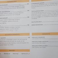Menu at Vegan Hero in Paris