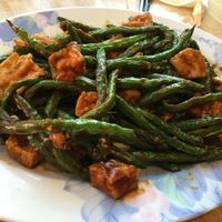 Green beans with fried tofu at China Garden in Orono