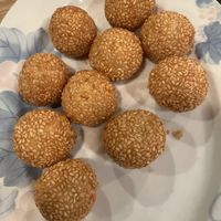 Sesame balls filled with red bean paste   at China Garden in Orono