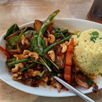 Cashew stir fry at 55 Degrees North in Portrush