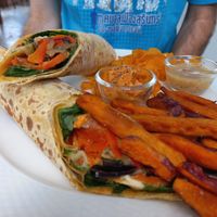 Hummus wrap at Food4Thought in Chiang Mai