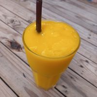 Mango smoothie at Food4Thought in Chiang Mai