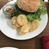 Mushroom burger  at Food4Thought in Chiang Mai