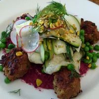 Zucchini fritters  at The Laneway in Healesville