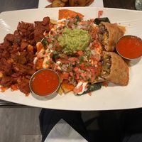 Appetizer sampler--huge plate, too much to eat in one sitting. at VSpot in Brooklyn