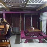 Seating area at Ana's Genies in Caye Caulker