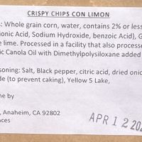 Chip ingredients  at Disneyland - Rancho del Zocalo in Anaheim