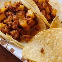New chorizo con papa tacos at Disneyland - Rancho del Zocalo in Anaheim