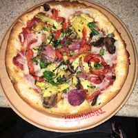 Delicious vegan pizza! at Disneyland - Boardwalk Pizza & Pasta in Anaheim