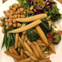 Pasta, green beans, salad. All very good. at Disneyland - Storytellers Cafe in Anaheim