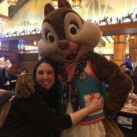 Chip or Dale. They were both there.  at Disneyland - Storytellers Cafe in Anaheim