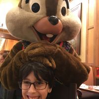 Chip or Dale. They were both there.  at Disneyland - Storytellers Cafe in Anaheim