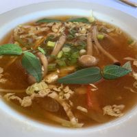 Hot and sour soup  at Living Light Culinary in Fort Bragg