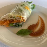 Spring roll at Living Light Culinary in Fort Bragg