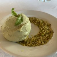 Lemon basil ice cream  at Living Light Culinary in Fort Bragg