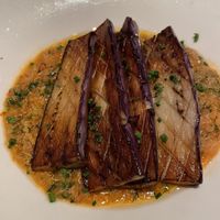 Eggplant entree with quinoa, tomato compote   at Kyma in Atlanta