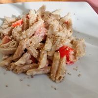 Pasta with cauliflower sauce and sesame at Bio e Te in Siena