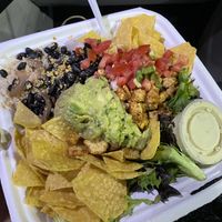 Colorado Salad with Cajun tempeh. Make vegan topped with vegan parm. One of my favorites!! #Veganuary at Venti's Cafe and Taphouse in Salem
