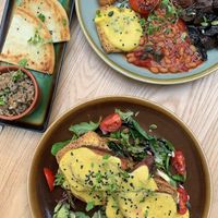 Tofu benny, fry up, tattie scones and vegan haggis as sides  at Bonobo Cafe in Aberdeen
