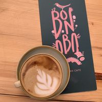 Oat flat white at Bonobo Cafe in Aberdeen