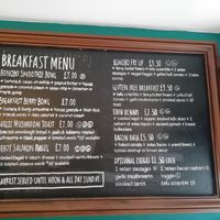 Breakfast menu at Bonobo Cafe in Aberdeen