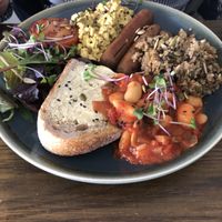 Our delicious breakfast at Bonobo Cafe in Aberdeen