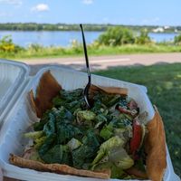 Fatoush by the river at Cinnamon Cafe in Fredericton