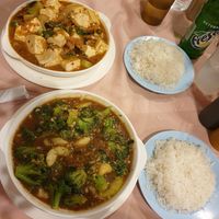 Spicy tofu and brocoli ajolli at Año Nuevo in Granada