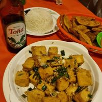 Fried tofu at Año Nuevo in Granada