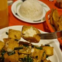 Fried tofu at Año Nuevo in Granada