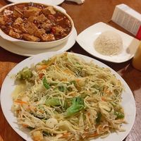 Spicy tofu and veggies with a bit of noodles. at Año Nuevo in Granada