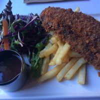 Eggplant Schnitzel with Gravy at The Austral Hotel in East End