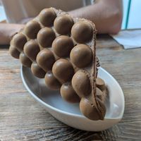 Chocolate bubble waffle at LN Fortunate Coffee in Hong Kong Island