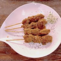 Vegan Chicken Skewer with Satay Sauce at LN Fortunate Coffee in Hong Kong Island