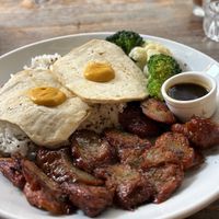 Egg and char siu “pork”   at LN Fortunate Coffee in Hong Kong Island