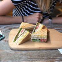 Tofu sandwich with vegan cheese at LN Fortunate Coffee in Hong Kong Island