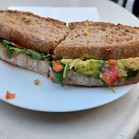 Avocado bread (7€), can be toasted at Queen of Muffins - Pohlstrasse in Berlin
