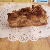Apple Cake made by neighbor at Under the Mango Tree in Miami Beach