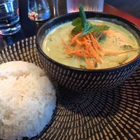 Green curry with veggies at King Tiger in Franz Josef