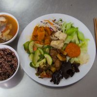 A typical meal at Dieu Tam in Hanoi