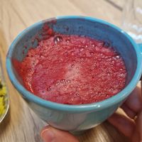 Healthy heart juice at Thenga Cafe in London