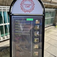 Menu outside the building   at Thenga Cafe in London