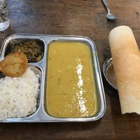 Tasty lentil Dhal with amazing aide dish  at Thenga Cafe in London