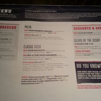 menu at Zizzi - High St in Cardiff