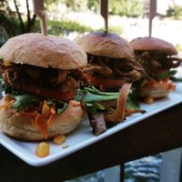 pulled muchroom sliders at Smelteverket in Oslo