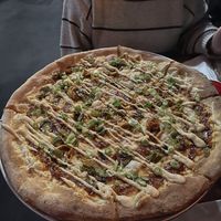 Vegan “hulk out” pizza   at Pizza J in Providence