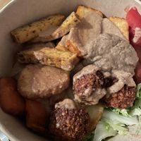 Tofu falafel vegan plate  at Sahara Imbiss - Herrfurthstr in Berlin