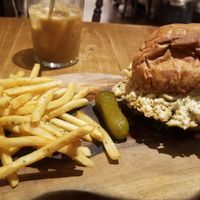 vegan burger and iced latte? with almond milk at Blu Jam Cafe - Daikanyama in Tokyo